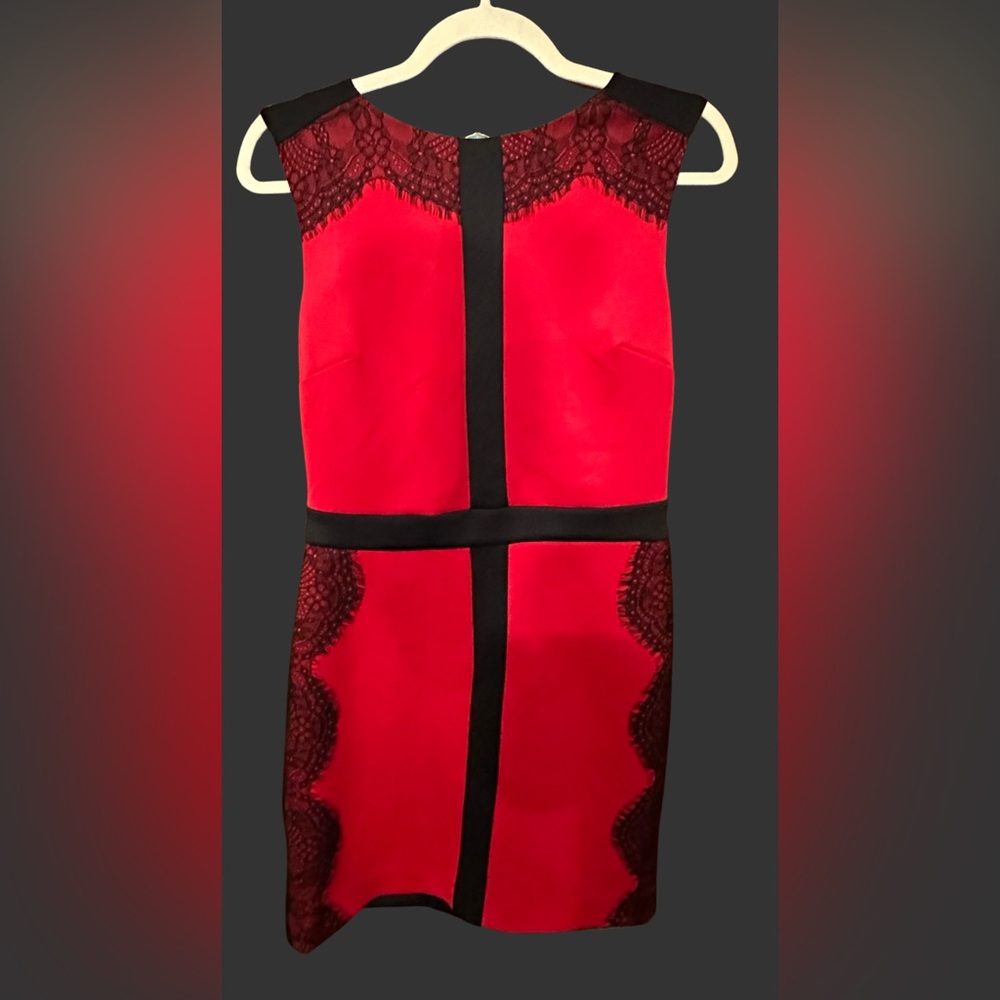 New York & Co Red and Black Dress Size M